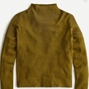 J.Crew Ribbed Mockneck Sweater, Green, Medium